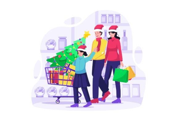 Christmas Family Shopping Graphics