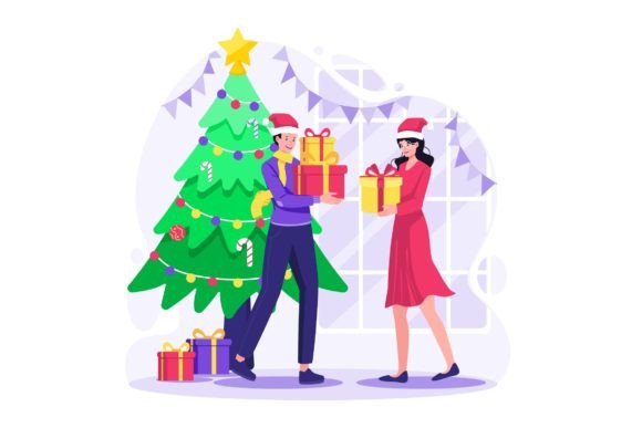 Christmas Gift Illustration Graphics for Brand Campaigns