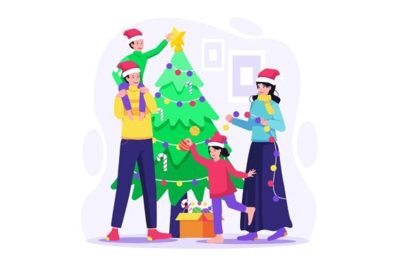 Christmas Tree Graphic for Seasonal Branding