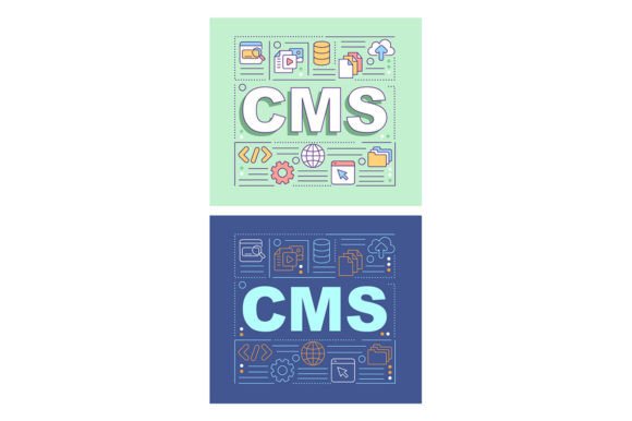 CMS Word Concepts Banner Set for Modern Branding