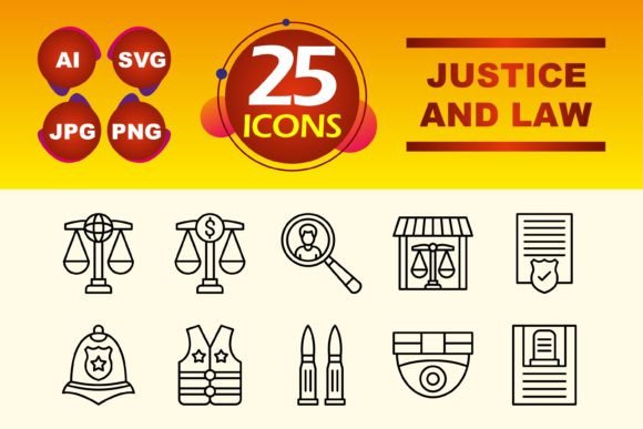 Justice and Law Icons Graphics for Professional Content