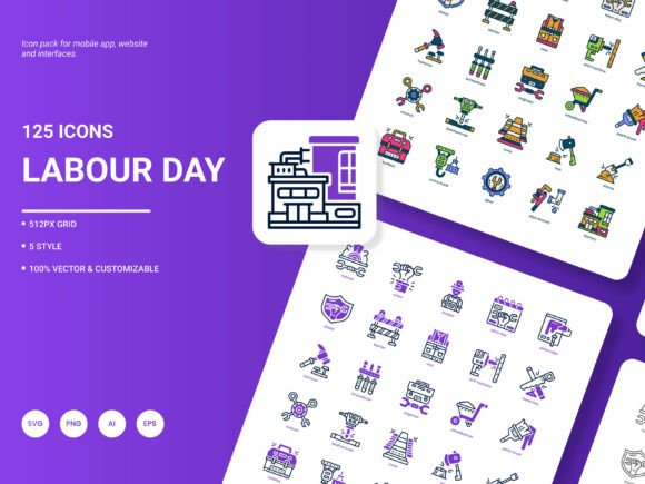 Labour Day Icon Pack Graphics for Crafters