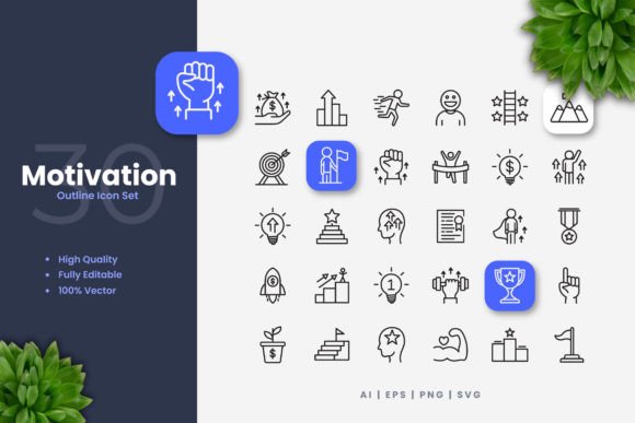 Motivation Icons Graphics for Modern Branding