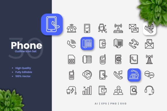 Phone Icons Graphics for Modern Web Design