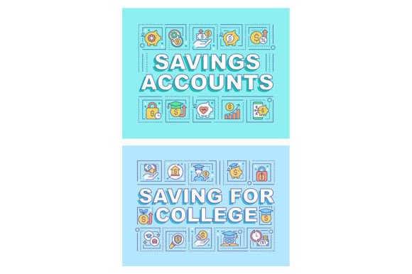 Savings Word Concepts Banner Templates