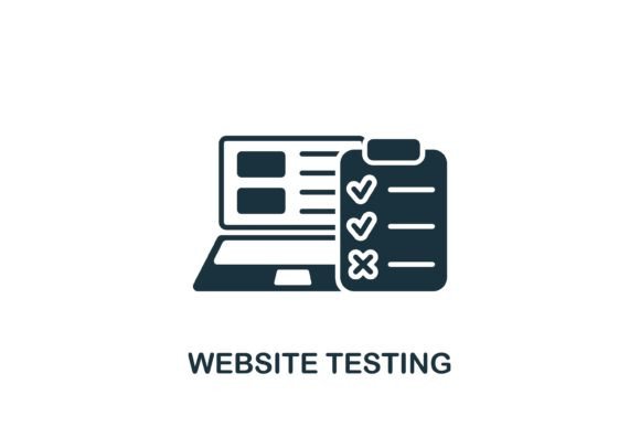 Website Testing Icon: A Modern Graphic Design Asset for Content Publishers